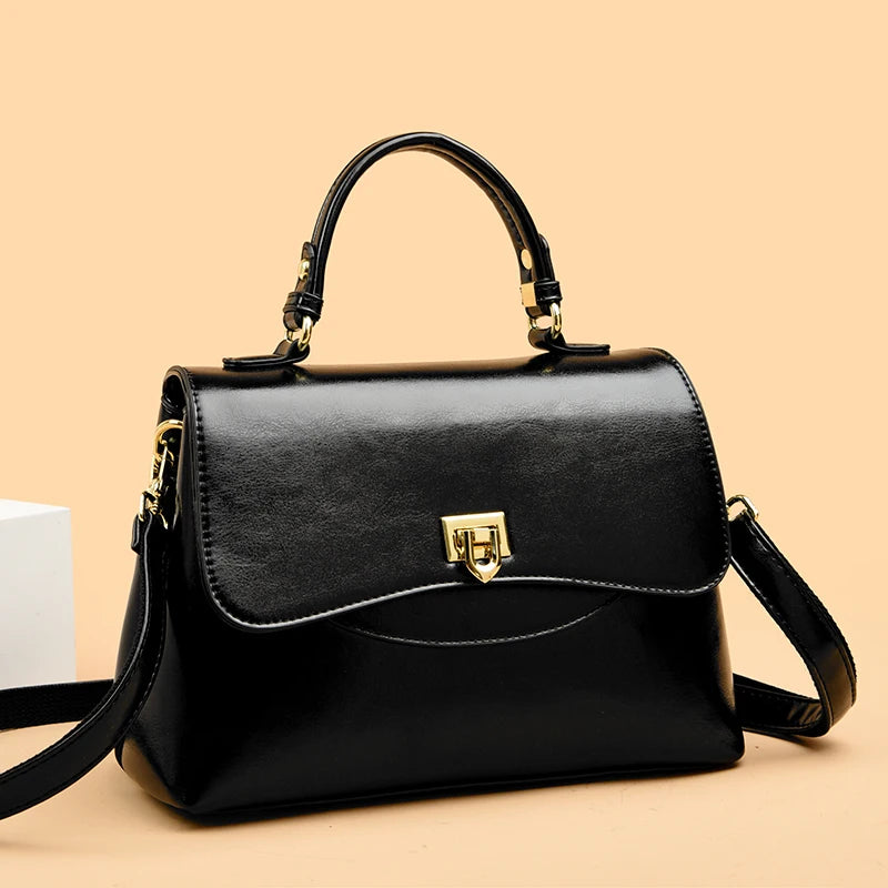 Luxury Large Capacity Multilayer Shoulder Messenger Bag High Quality Leather Handbag Women Designer Crossbody Sac Female Tote