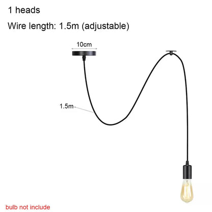 DIY Spider Lights Vintage Chandelier Edison Industrial Hanging Lamp Ceiling Multiple Pendant Light Kitchen Farmhouse Living Room