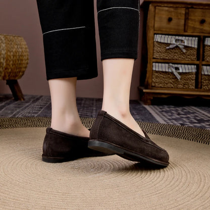 Winter Shoes Women's 2026 New Wool One-piece Women's Loafers Low Heel Fashion Casual One-Foot Slip-on Warm Ladies Shoes