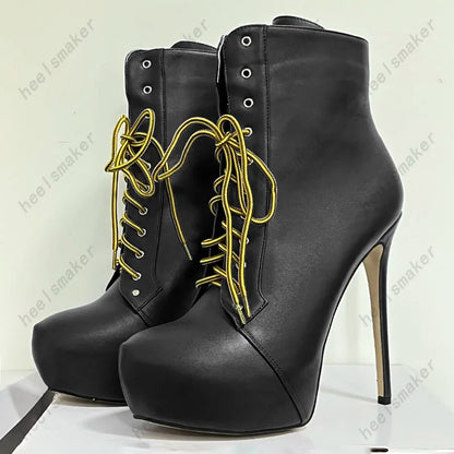 Sukeia Handmade Women Winter Ankle Boots Round Toe Sexy Stiletto Heels Pretty Blue Party Shoes Ladies US Plus Size 5-20