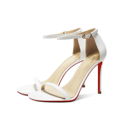 Sandals, Women's Summer New High Heels, Women's Slim Heels, Sexy and Fashionable, Golden Open Toe Straight Strap Sandals