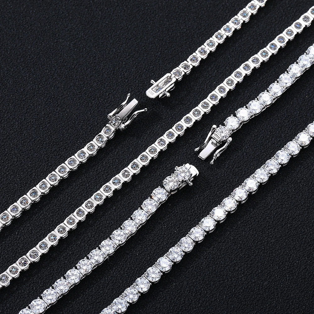 Factory Price S925 Sterling Silver D VVS1 Moissanite Tennis Necklace 3/4/5/6mm GRA for Women Man Jewellery Zircon