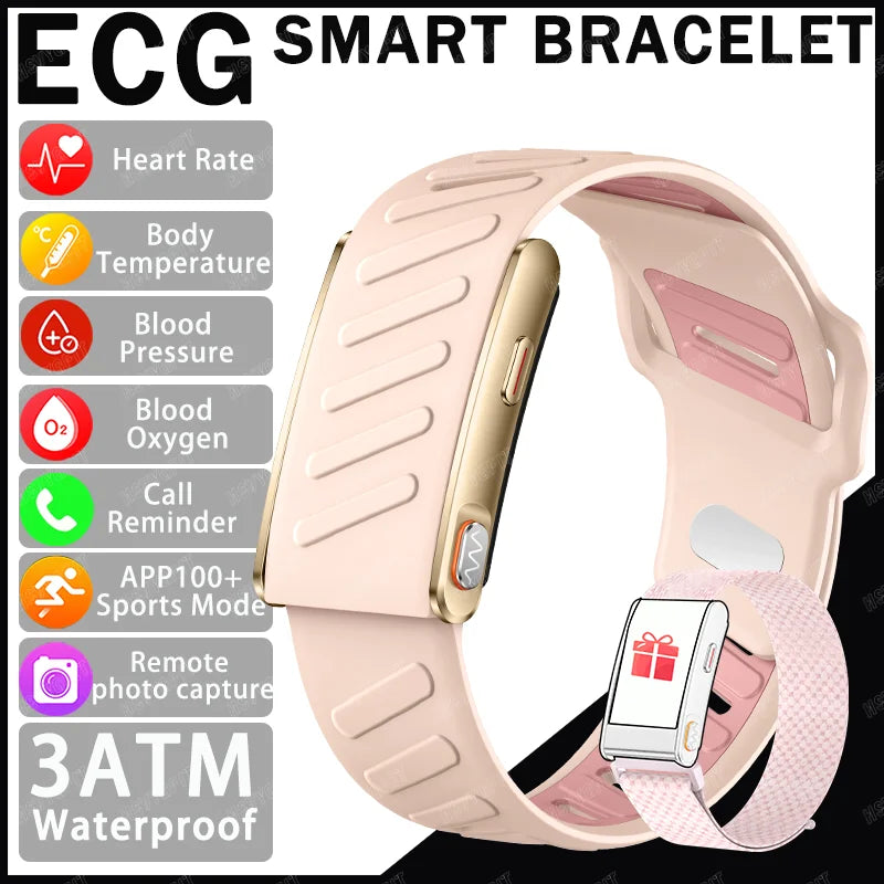 2026 new ECG fashionable screenless smart bracelet,health monitoring，multiple exercise modes, step counting, Valentine'sDay gift
