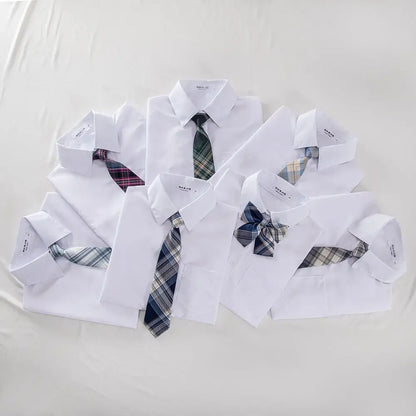 New Hot 2025 XS-3XL Women's Summer V Neck Long Sleeve Slim Casual White Shirt Tops Blouses For JK School Uniform Student Clothes