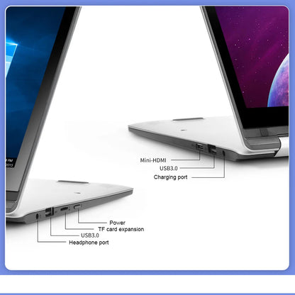 Portable 2 in 1 Touch Screen Notebook Intel i7-8500Y Windows 11 Tablet PC Computer 8GB RAM 1TB SSD 360° Flip 11.6" Study Laptop