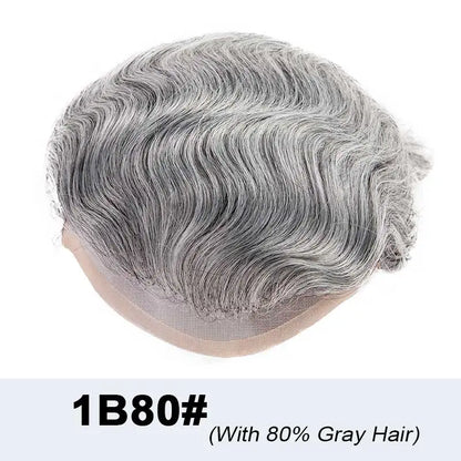 Toupee French Lace In Front Wigs For Man Mono Lace Men's Hair Prosthesis Men's Wigs Human Hair Mono PU Wig Male Hair Prosthesis