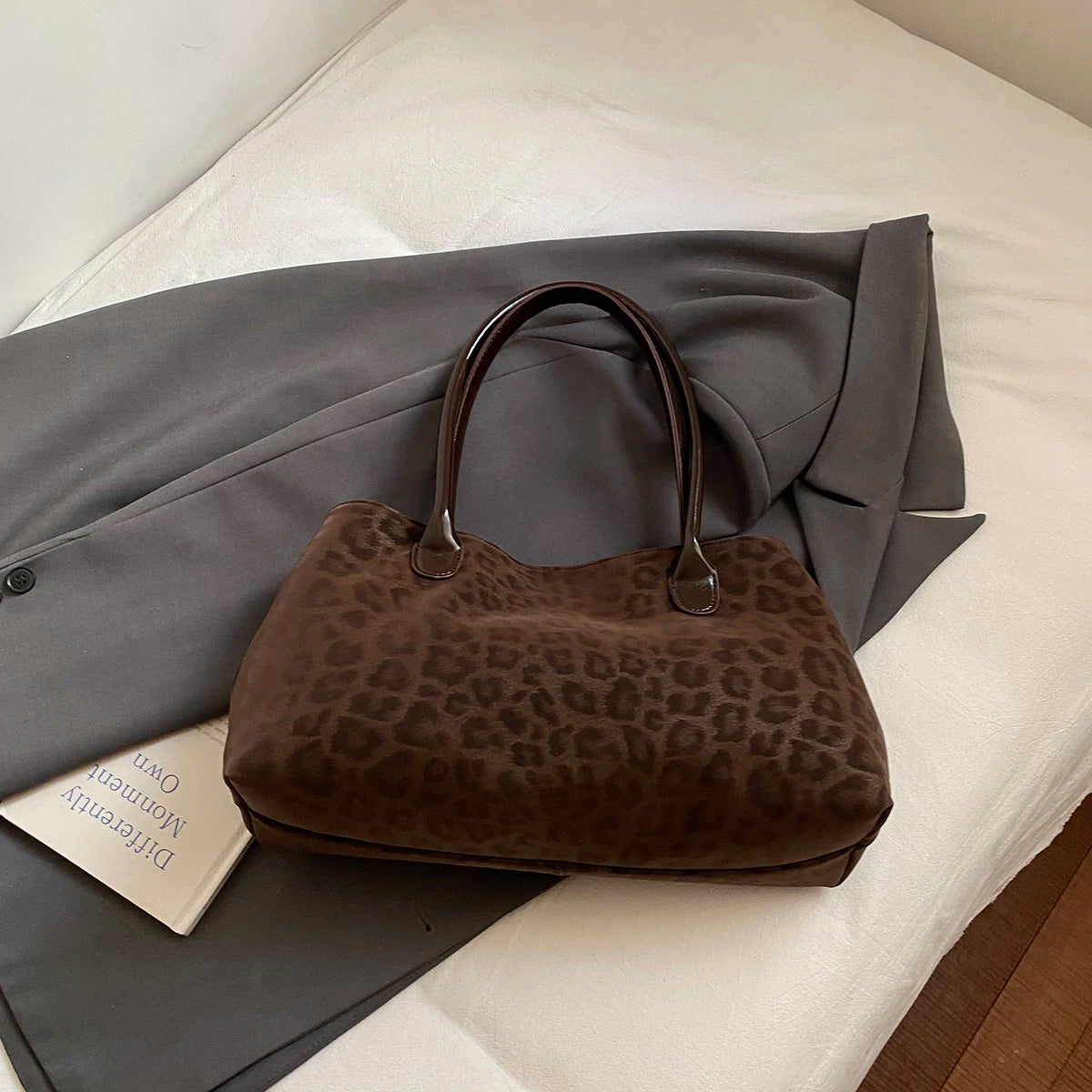 Fashionable Leopard PU Leather Shoulder Bags for Women 2026 Luxury Designer Brand Trend Tote Bag Females Short Handle Handbags