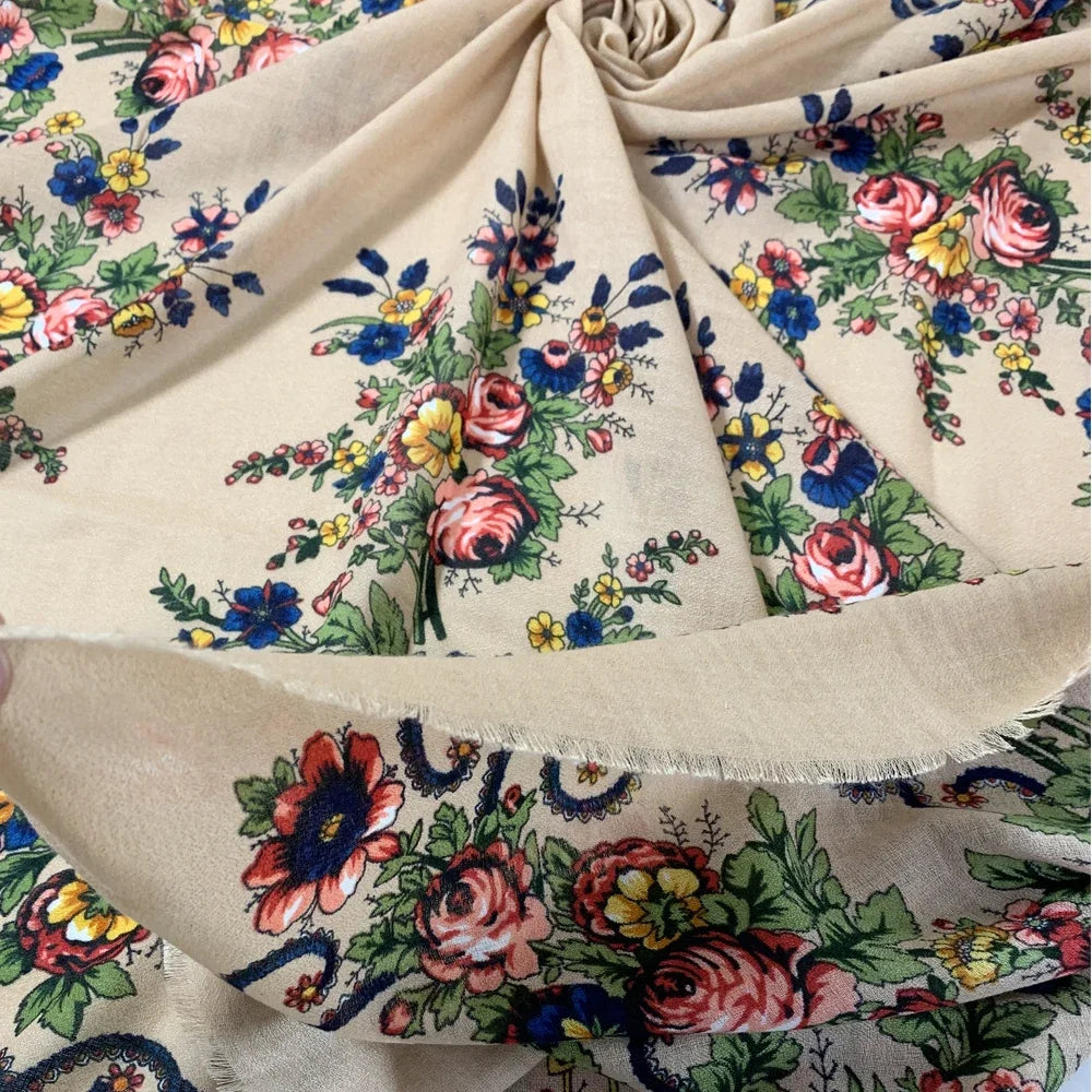120*120cm Breathable Thin Russian Square Scarf Women Luxury Floral Print Bandana Shawl Foulard Female Beach Scarves Wraps