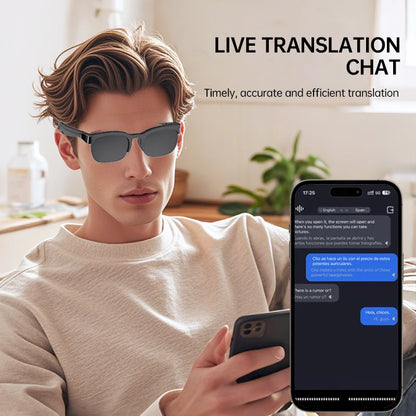 XG89 Smart Bluetooth Audio Sunglasses, Real-Time Translator Glasses with Anti-UV HD Lenses for Travel Driving Outdoor