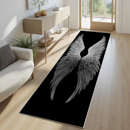 Skull Pattern Gothic Runner Rug Red Black Rose Decor Non-Slip Art Floor Mat for Hallway Living Room Bedside Home Decor Carpet