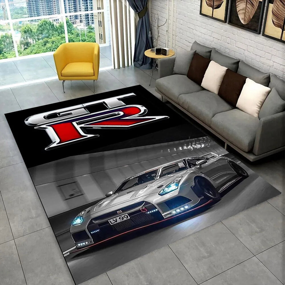 GTR Racing Car N-Nissan Logo 3D Carpet Rug for Home Living Room Bedroom Sofa Motorcycle Doormat Decor,kid  Area Rug Floor Mat