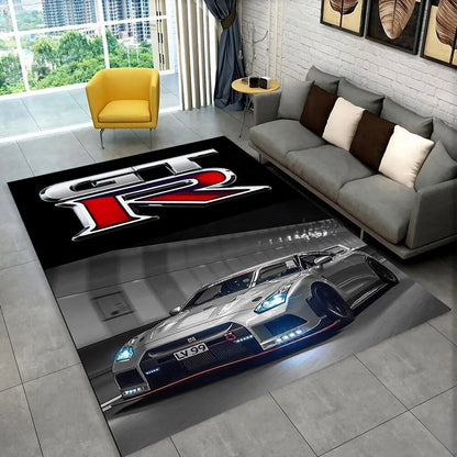 GTR Racing Car N-Nissan Logo 3D Carpet Rug for Home Living Room Bedroom Sofa Motorcycle Doormat Decor,kid  Area Rug Floor Mat