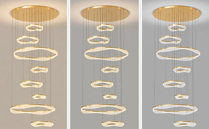 Modern ring stairs led lights pendant light lamps for living room led Chandeliers for dining room hanging light indoor lighting