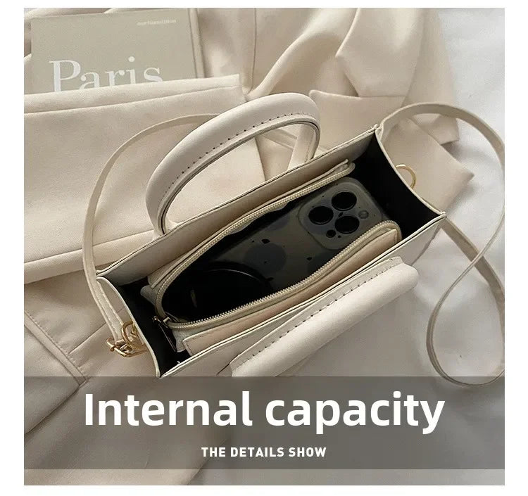 Minimalist Black Small Square Bag All-Match Top Handle Purse Classic Shoulder Bag for Work Women Handbags Crossbody Bags Purse