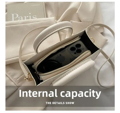 Minimalist Black Small Square Bag All-Match Top Handle Purse Classic Shoulder Bag for Work Women Handbags Crossbody Bags Purse