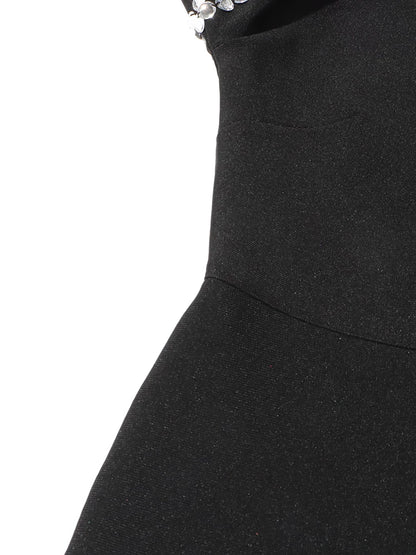 TWOTWINSTYLE Patchwork Diamonds Slimming Jumpsuit For Women Turtleneck Long Sleeve High Waist Chic Jumpsuits Female Fashion New