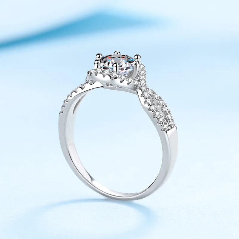 Exquisite Light Luxury Ring 1ct Women Moissanite PT950 Platinum - Simple Versatile Style, Daily All-match Fashion