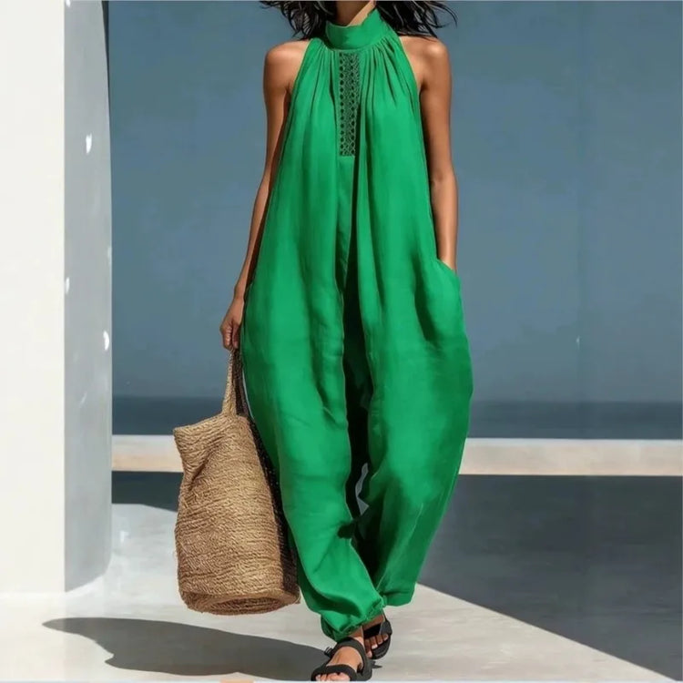 Women's 2026 Summer New Sleeveless Jumpsuit Casual Loose Wide Leg Pants Vacation Style Pockets Casual Jumpsuits Women Clothing