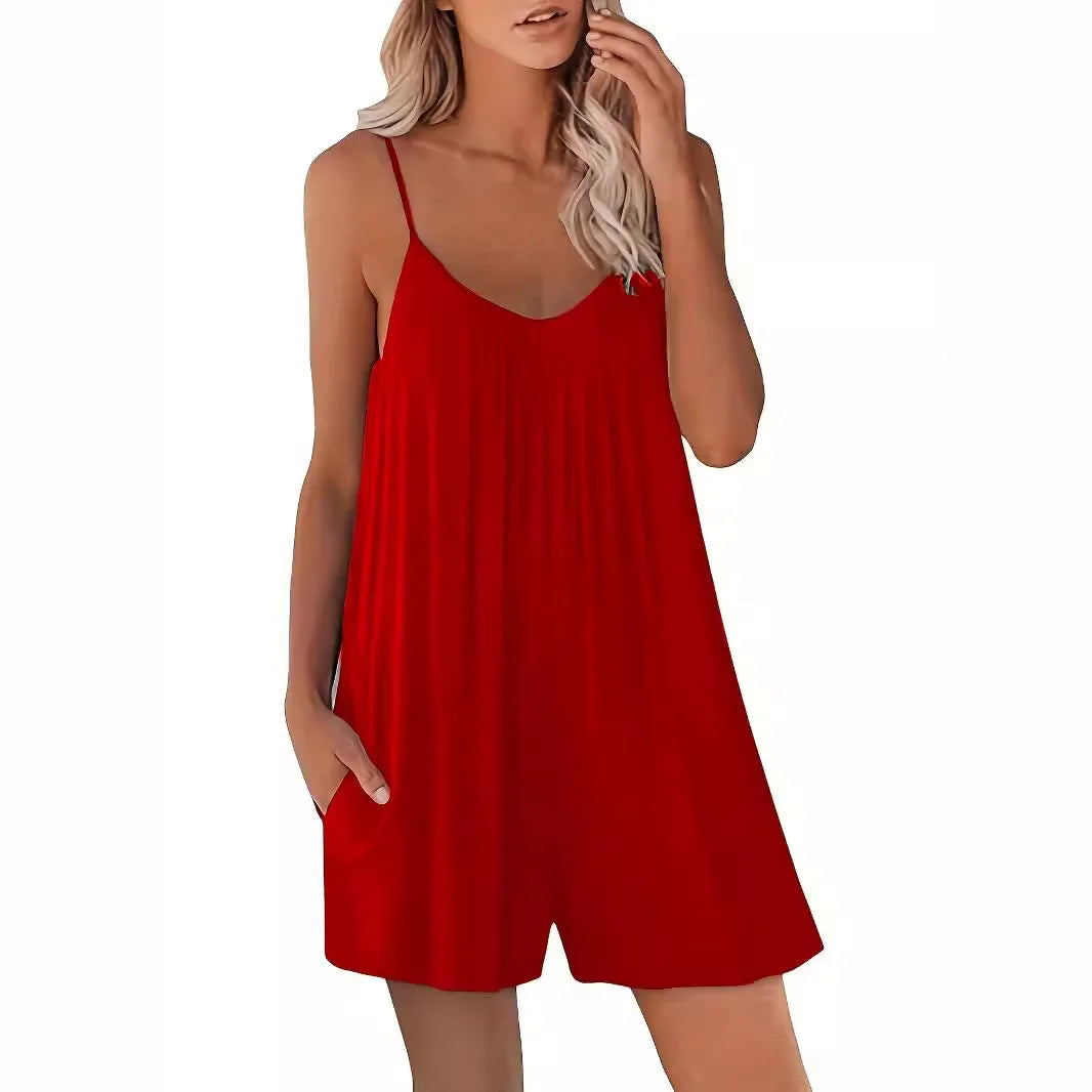 Playsuits Women Jumpsuits 2026 New Summer Linen Single Shorts Tights, Jumpsuits Beach Vacation Rompers Women's Clothing