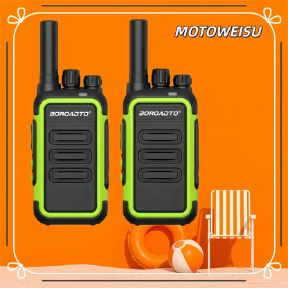 Long Range Walkie Talkie 2 Pack UHF 400-470MHz Portable Two Way Radio VOX USB   For Hotel Business Outdoor Camping Hiking