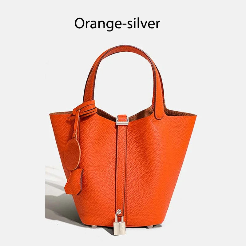 Women Bags Handbags Bucket Bag Real Leathe Fashion Tote Bag Genuine Leather Luxury Desginer Big Size Large Lady Hand Bags