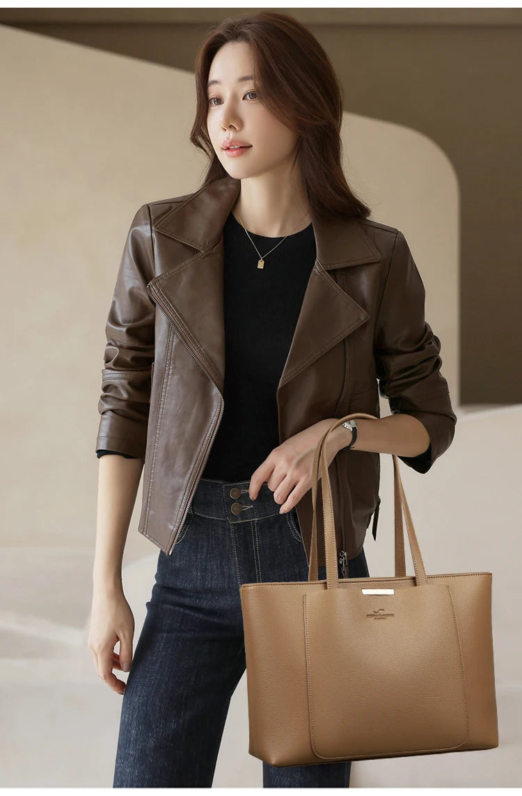 High Quality Leather Shoulder Crossbody Messenger Tote Bag Large Handbag Purses Genuine Brand Luxury Designer Women Bags