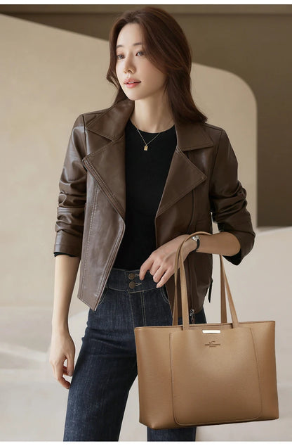 High Quality Leather Shoulder Crossbody Messenger Tote Bag Large Handbag Purses Genuine Brand Luxury Designer Women Bags
