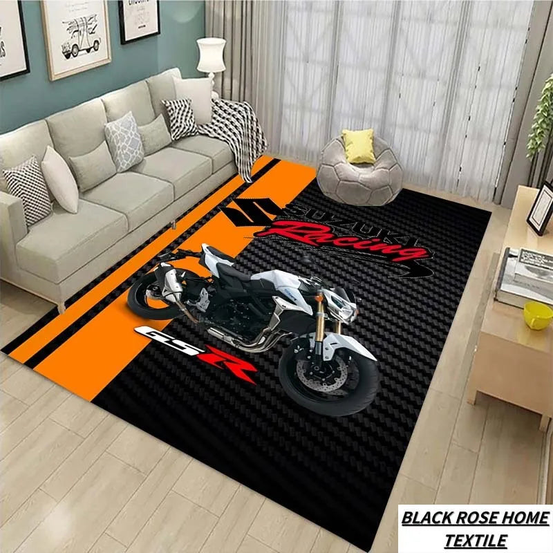 Suzuki Cool Motorcycle Display Carpet Work Floor Mat Garage Racing Moto Electric Vehicle Entrance Anti Slip Doormat Bedroom Rug