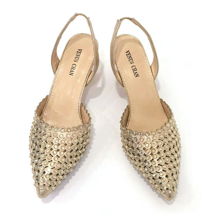 Fashion Summer 2023 Beads Decorated Muffin Bottom Sandals Wear Comfortable And Versatile Elegant Ladies Shoes And Bag Set