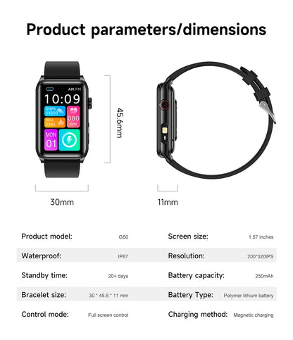 2025 New AI Health Manager Smart Watch Men Blood Pressure Blood Oxygen Sports Bluetooth Call Waterproof Health SmartWatch