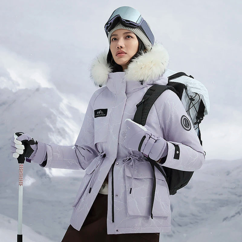 Bosideng Women 6th Generation Extreme Cold Goose Down Parka -20℃ Cold Resistance Winter Puffer Coat with Detachable Raccoon Fur