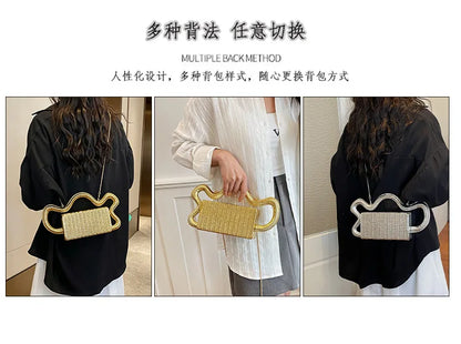 2026 Luxury Designer Women's Shoulder Bags Silver Evening Clutch Bag Trend Clip Party Purse Fashion Crossbody Handbag