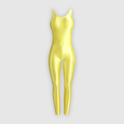 XClocKNYoung satin glossy Skin Bodysuit sports yoga Jumpsuits XClocKNYoung high Stretch satin glossy bodysuit