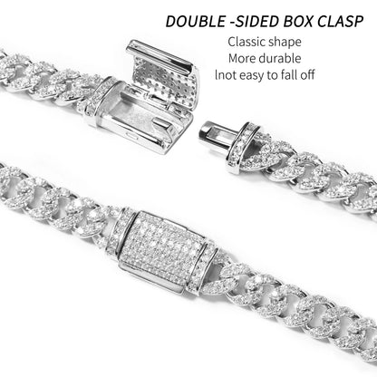Uwin S925 Moissanite 6mm Cuban Chain Miami Sterling Silver Necklace for Women Bracelets Diamond Tester High Quality Fine Jewelry