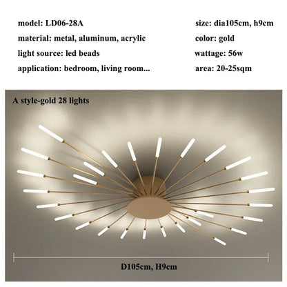 Modern Firework s Led Ceiling Lamp Creativity Living Dining Room Ceiling Chandelier Home Lighting Bedroom Light Luster Luminaire