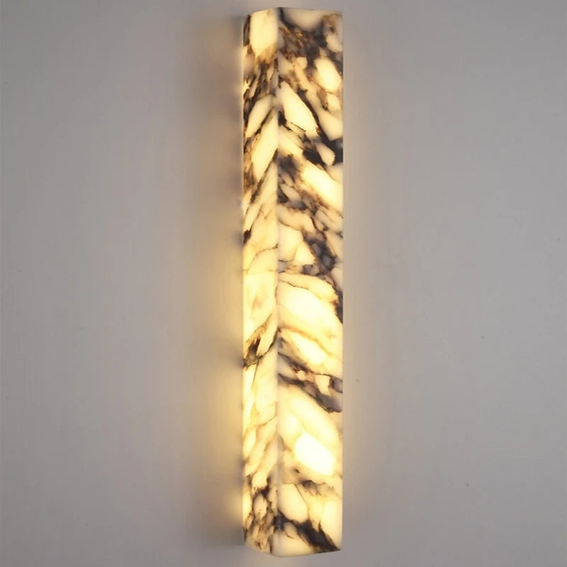 Cuboid Natural Marble Wall Lamp Art Design Dimmable Indoor Parlor Bedroom Stairs Bathroom Lighting