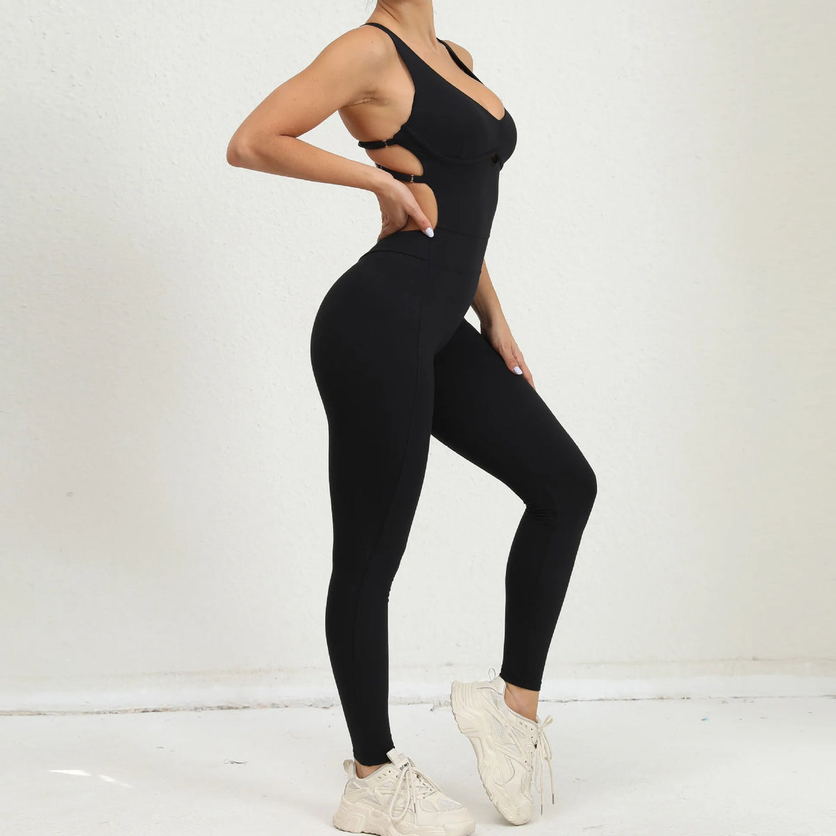 New Long Jumpsuits One Pieces Bodysuit Sexy Female Clothing Sport Fitness Overalls Sweatsuit Youthful Woman Clothes Black Body