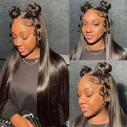 40 Inch 13x6 Hd Straight Lace Frontal Wigs Transparent Brazilian Lace Front Human Hair Wig For Women 360 Full Lace Wig