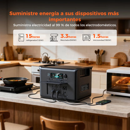 CTOLITY 2400W Power Station With 200W Solar Panel 20.5V USB TYPE-C Portable Power Bank 1024Wh Lifepo4 Battery Charging Station