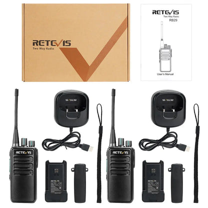 Retevis RB629 Walkie-talkies 2pcs PMR446 Long Range Lincense-free Portable Two-way Radio for Business Hotel Factory Hunting