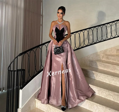Customized Bow Pleat Strapless A-line Long Dresses Bespoke Occasion Women Luxury Evening Elegant Party Gown High Quality