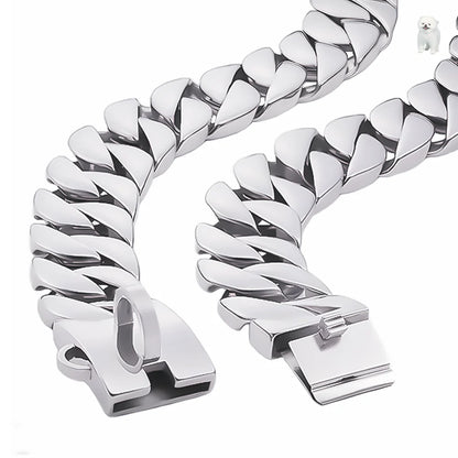 Gold Large Dog Collar 32mm Stainless Steel Metal Pet Choker for Labrador Rottweiler Cane Corso American Bully Dog Accessories