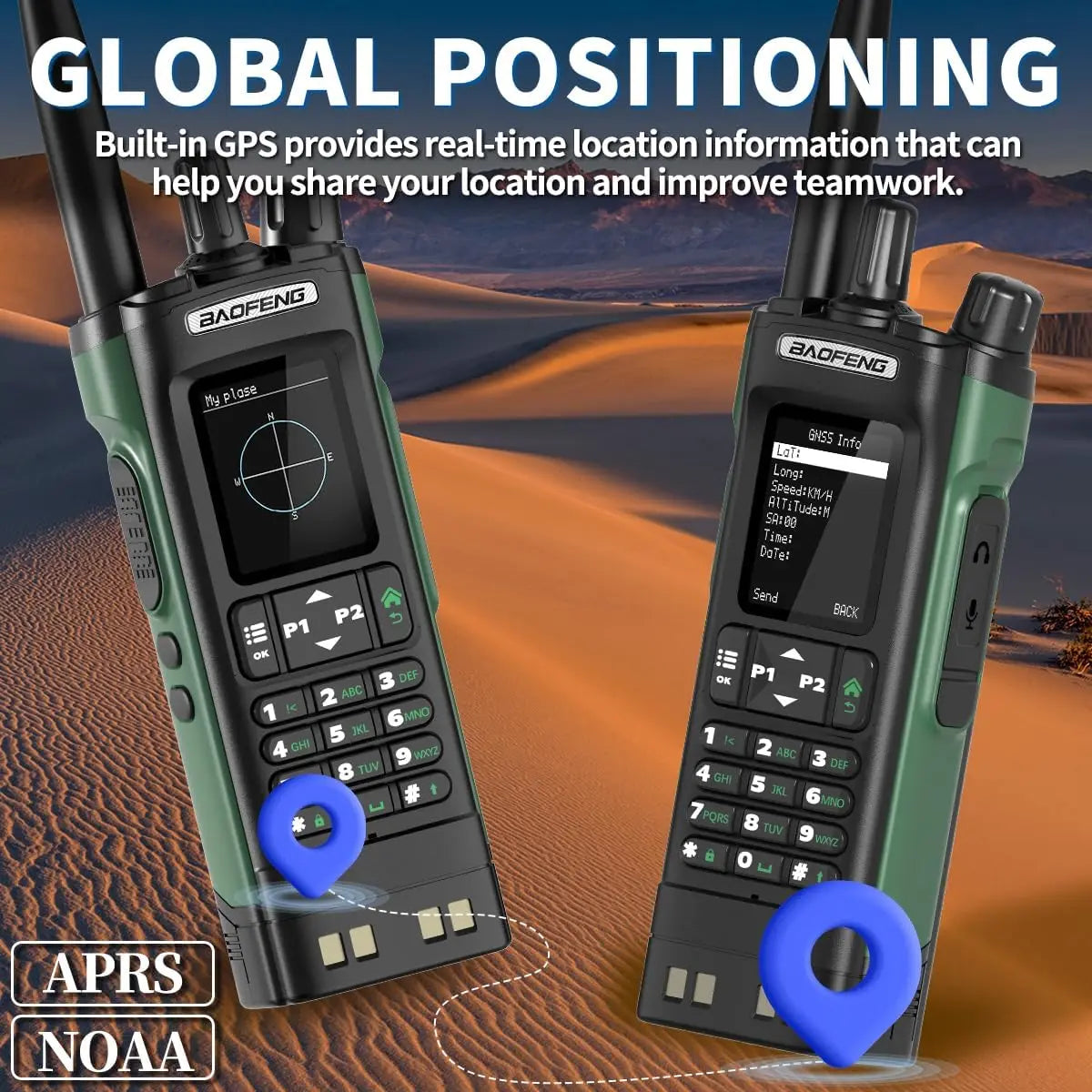 Baofeng DM-32 GPS DMR Radio AES256 Encryption Dual Band UHF VHF Air Band FM AM GMRS Digital Walkie Talkie For Outdoor Camping