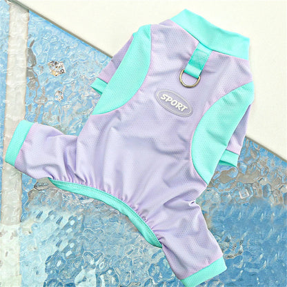 Dog Clothes Cooling Suit Jumpsuit Clothes Long Sleeve Pajamas Tracksuit For Small Dogs Chiwawa Yorkie Puppy Hoodie Bodysuit