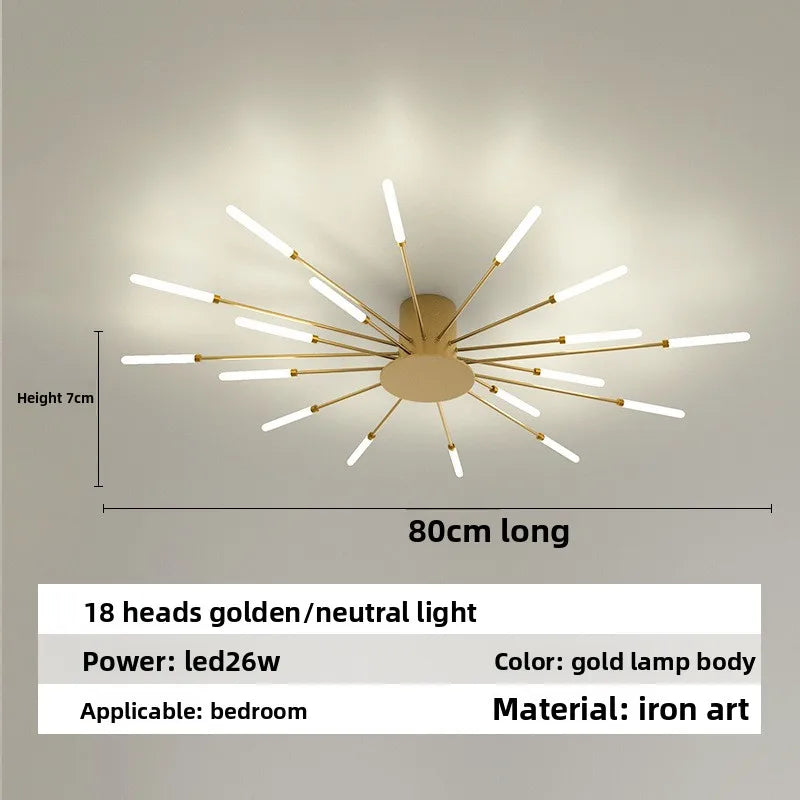 Minimalist LED Ceiling Lamp, Elegant Swirl Firework Design for Living Room, Bedroom, Dining Room