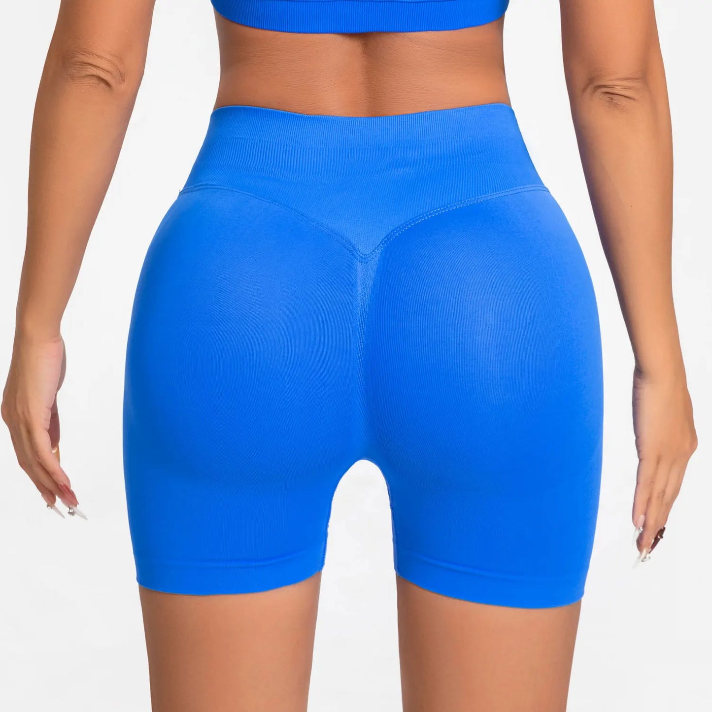 NCLAGEN Impact Shorts 4.5" Women Fitness Sports Biker Shorts Low Ribbed Band Gym Workout Scrunch Butt Yoga Seamless Leggings