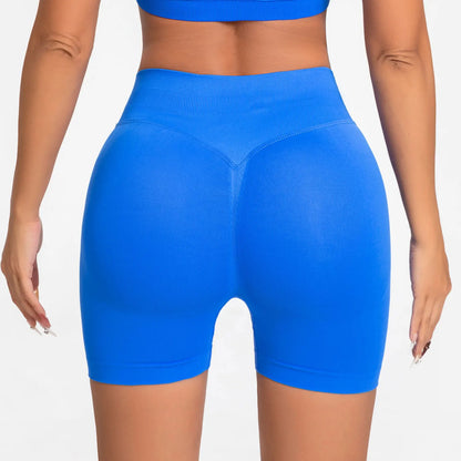 NCLAGEN Impact Shorts 4.5" Women Fitness Sports Biker Shorts Low Ribbed Band Gym Workout Scrunch Butt Yoga Seamless Leggings