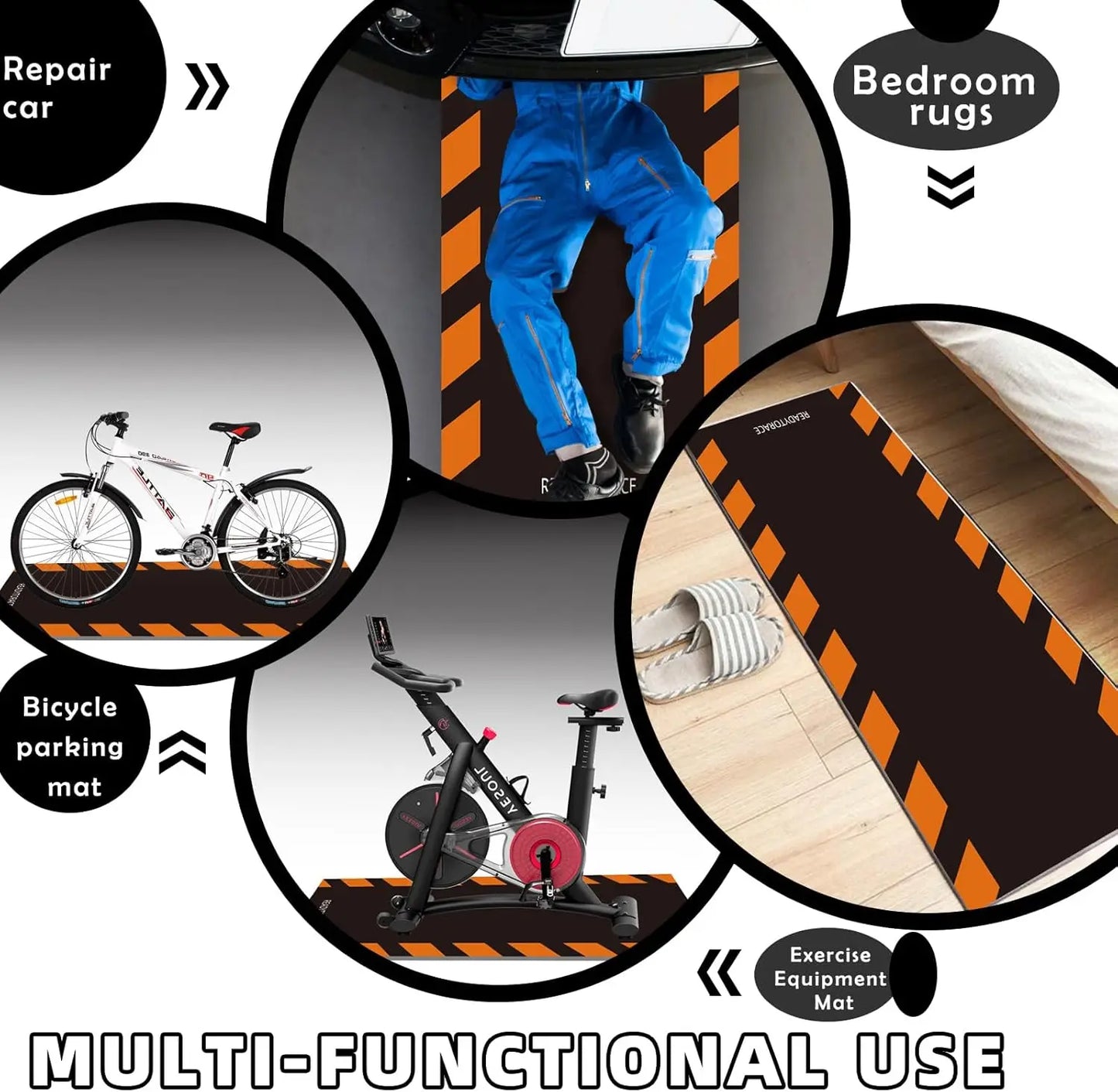 VIKAMA Motorcycle Parking Mats Household Floor Mats Dirty Resistant Non-Slip Kitchen Carpet Bedroom Carpet Washable Floor Mats