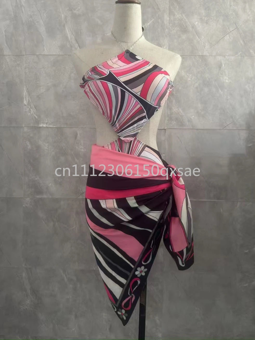 Classic Design Women's Headband Swimsuits with Letter Signature Logo Designer Brand Lady Sexy Scarf Swimsuits Beachwear