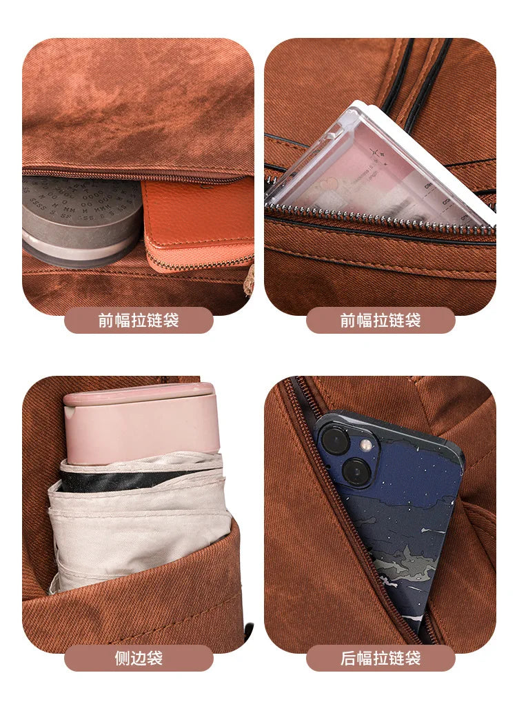 Trendy Women's Backpack Soft Leather Versatile Shoulder Crossbody Bag Large Capacity Travel Backpack Designer Luxury Storage Bag